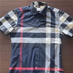 Authentic Mens Burberry Somerton Short-Sleeve Sport Shirt Size (Small)